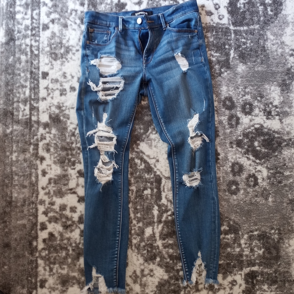 Express stretch+ performance distressed jeans